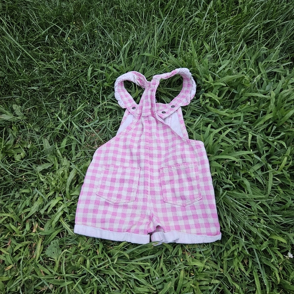 Pink Plaid Coveralls 2T - Picture 3 of 3